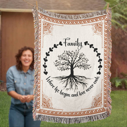 Family Roots, Celtic Tree Woven Blanket - WL0005