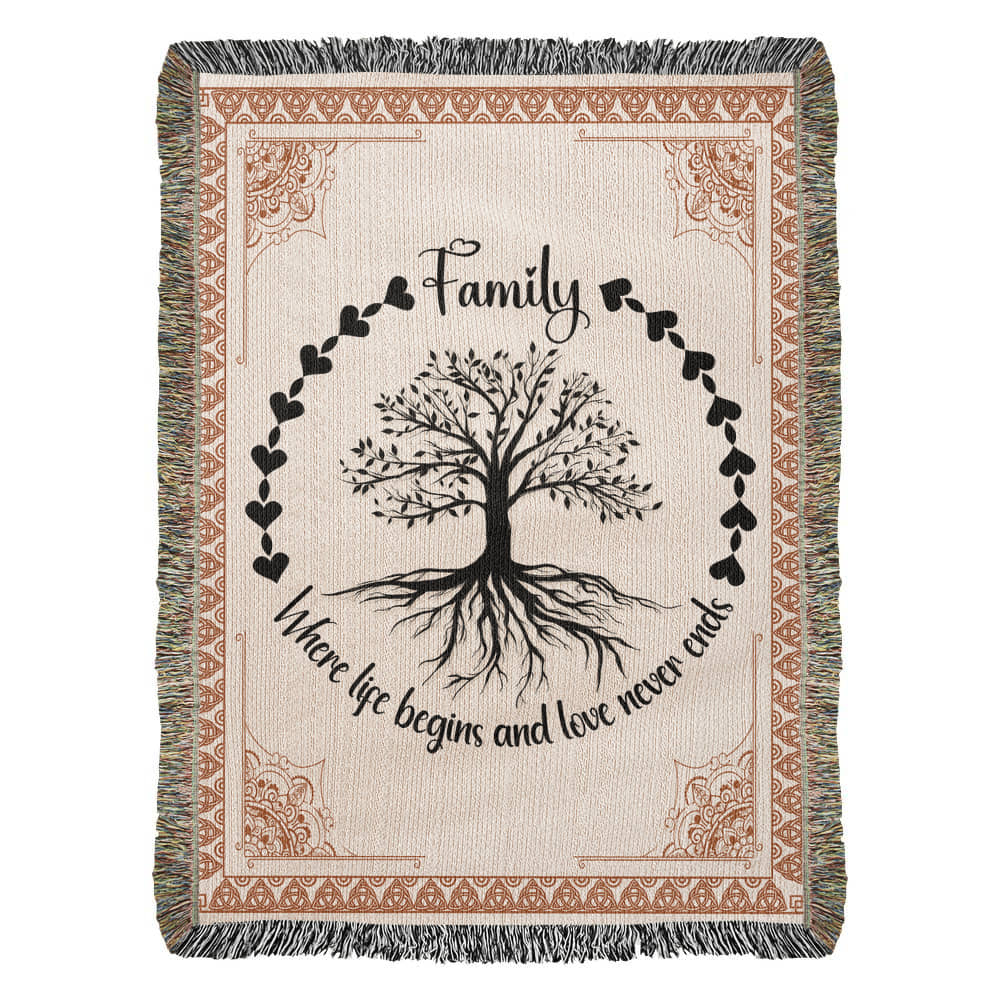 Family Roots, Celtic Tree Woven Blanket - WL0005