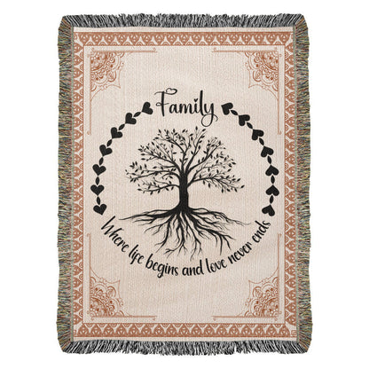 Family Roots, Celtic Tree Woven Blanket - WL0005