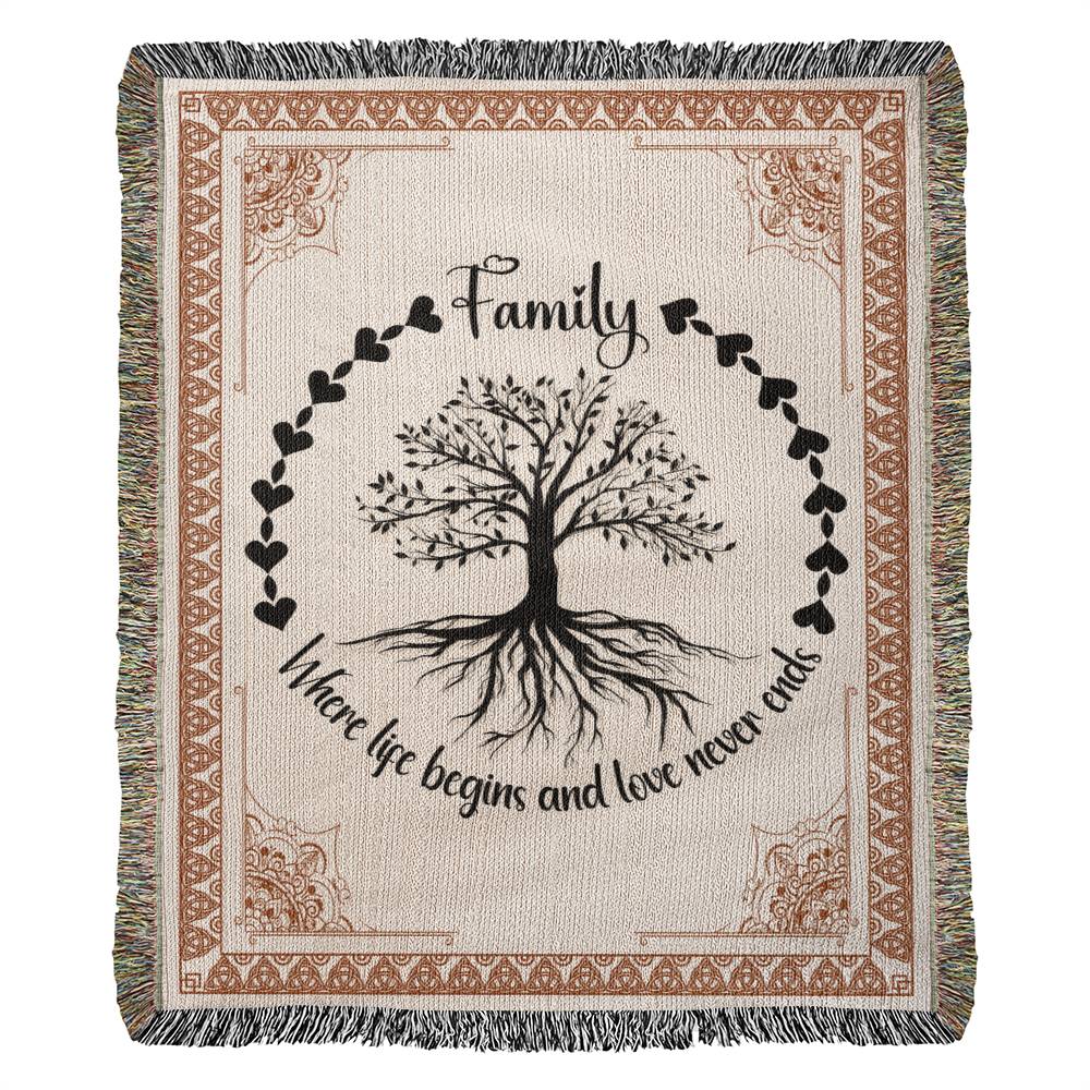 Family Roots, Celtic Tree Woven Blanket - WL0005