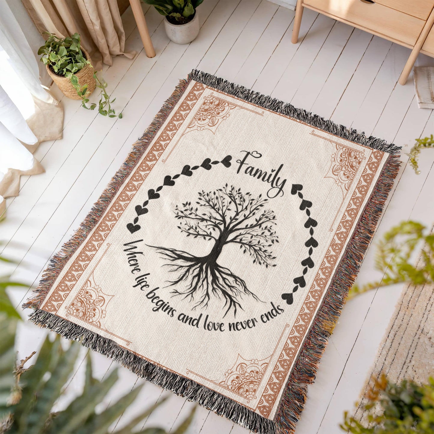 Family Roots, Celtic Tree Woven Blanket - WL0005