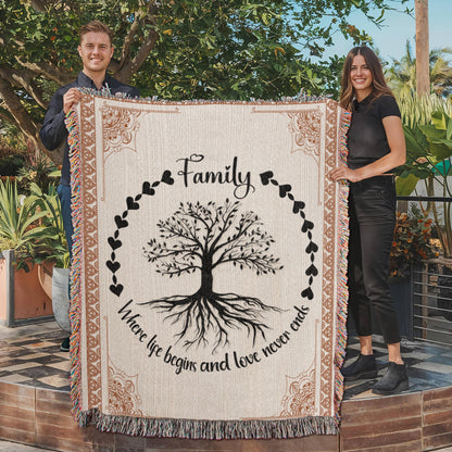 Family Roots, Celtic Tree Woven Blanket - WL0005