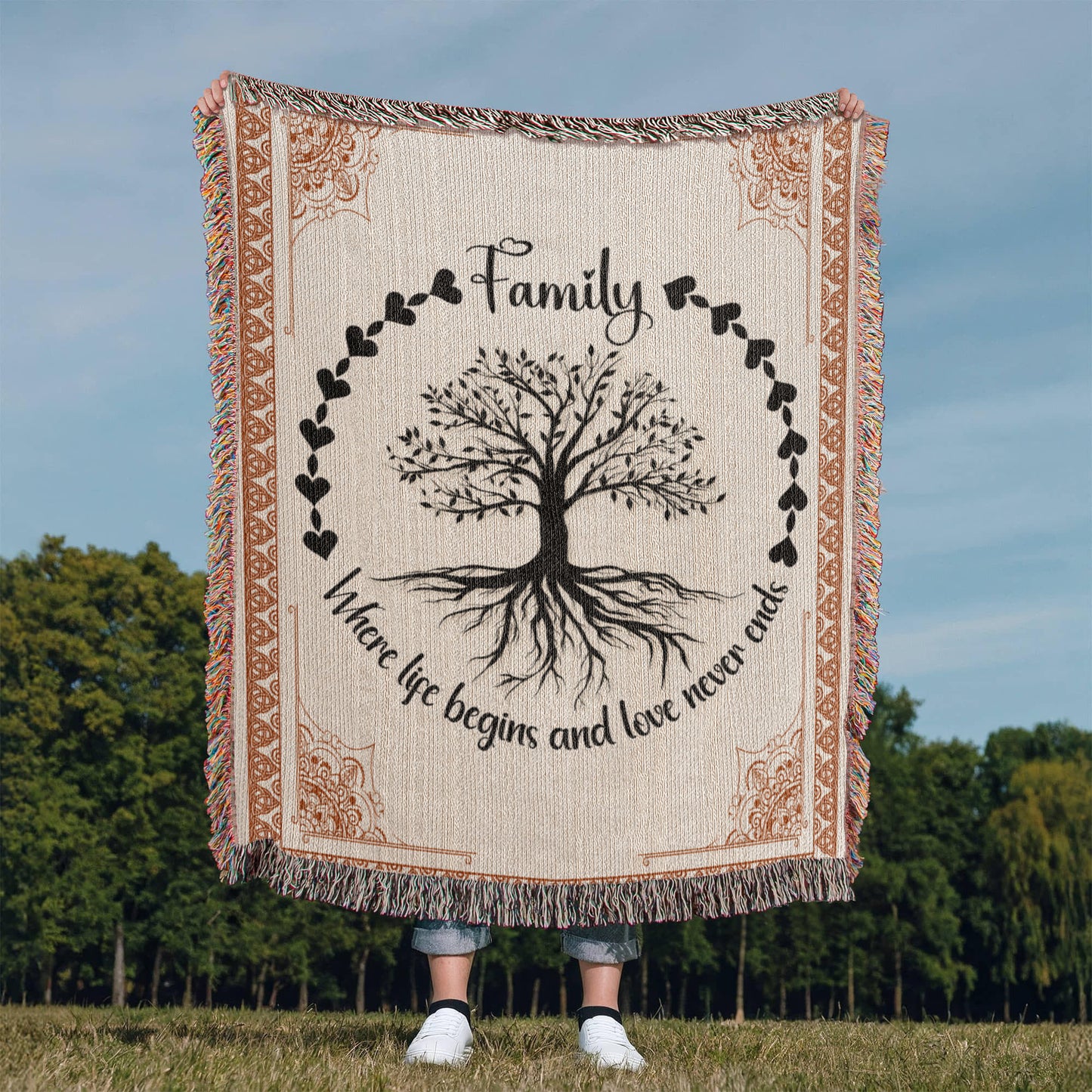 Family Roots, Celtic Tree Woven Blanket - WL0005