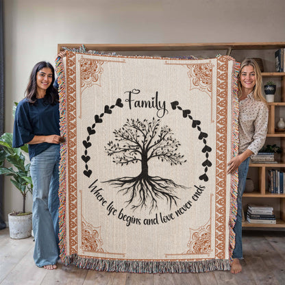 Family Roots, Celtic Tree Woven Blanket - WL0005