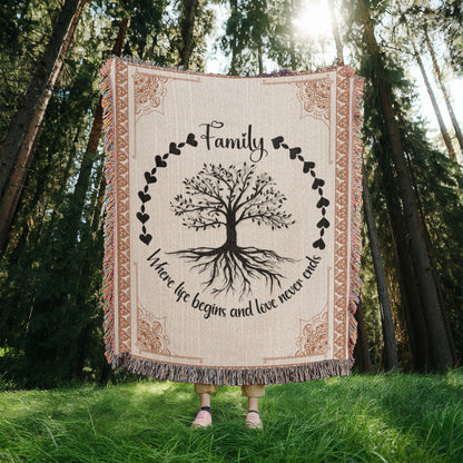 Family Roots, Celtic Tree Woven Blanket - WL0005