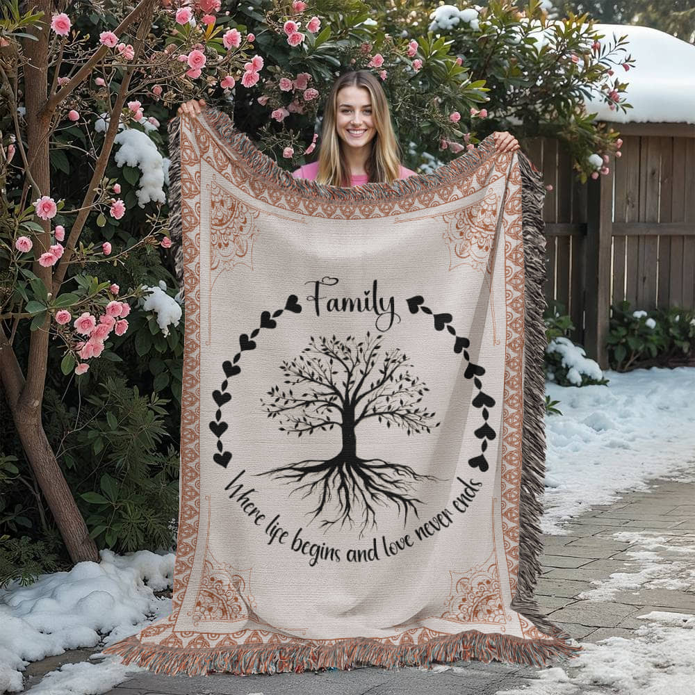 Family Roots, Celtic Tree Woven Blanket - WL0005
