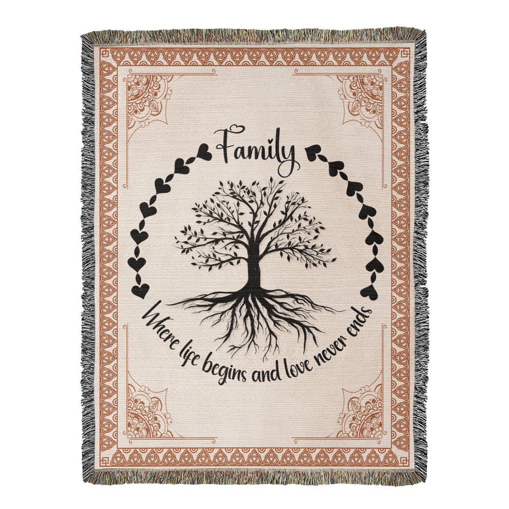 Family Roots, Celtic Tree Woven Blanket - WL0005